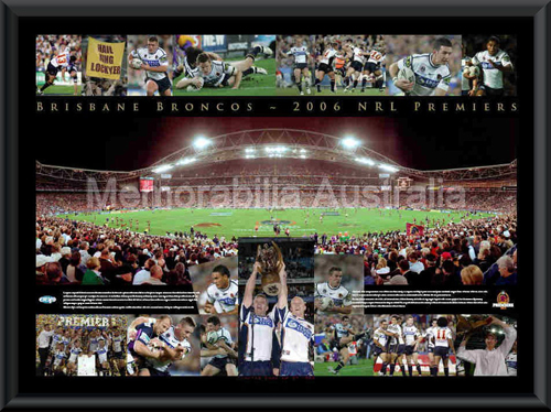 Brisbane Broncos 2006 Premiers Framed :: Brisbane Broncos :: NRL - Rugby  League :: Sports Memorabilia :: Memorabilia Australia