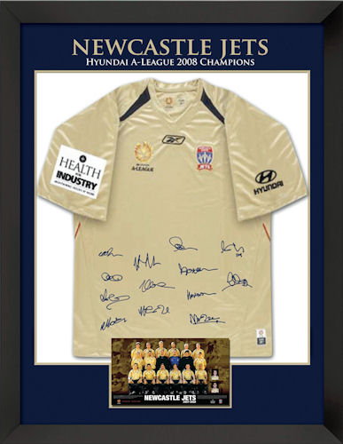 Newcastle Jets 2008 Champions Signed Shirt :: Newcastle Jets :: A-League ::  Football - Soccer :: Sports Memorabilia :: Memorabilia Australia