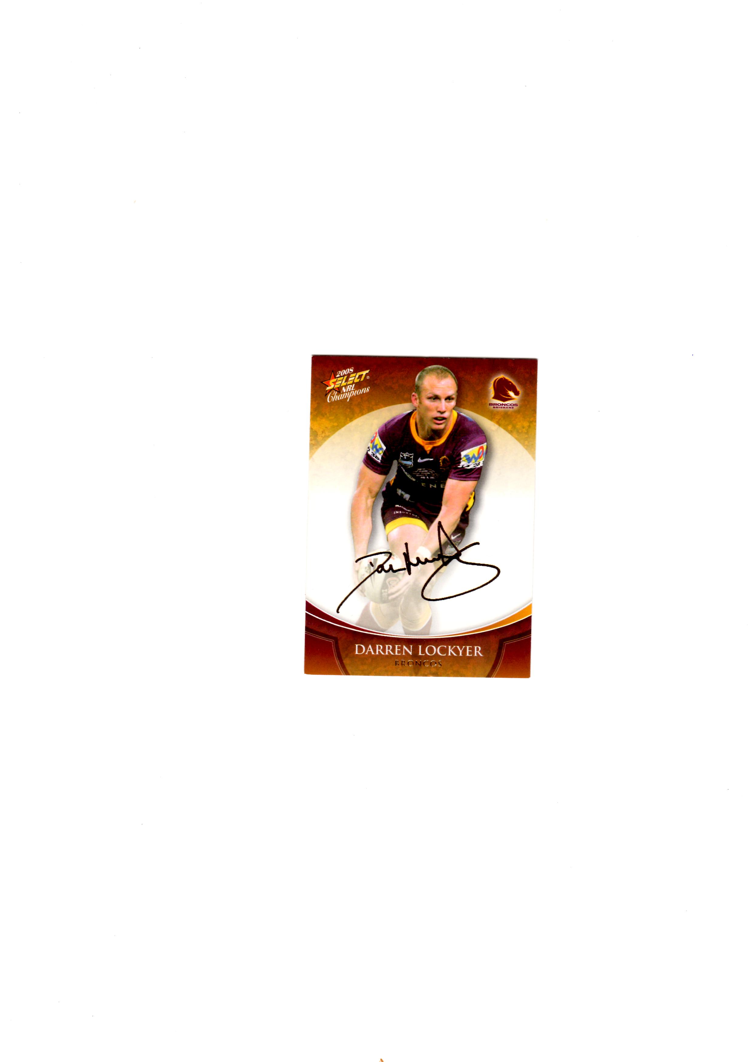 Darren Lockyer Gold Foil Sig Card :: BRISBANE BRONCOS :: NRL :: Trading  Cards :: Memorabilia Australia