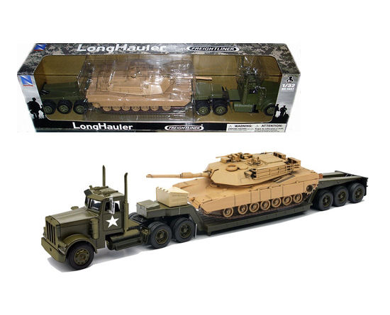 1:32 Freigtliner Lowloader Army Truck with M1A1Tank