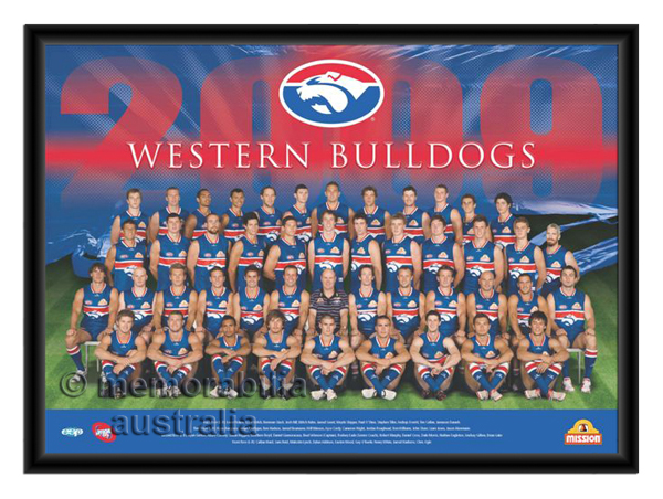 2009 Framed Team Poster Western Bulldogs