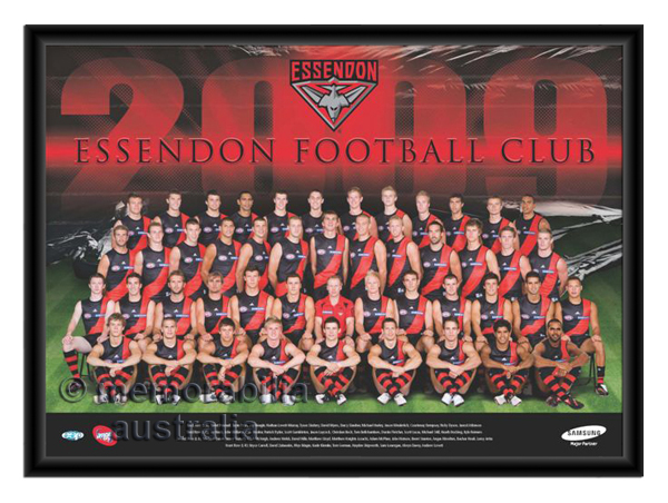 2009 Framed Team Poster Essendon Bombers