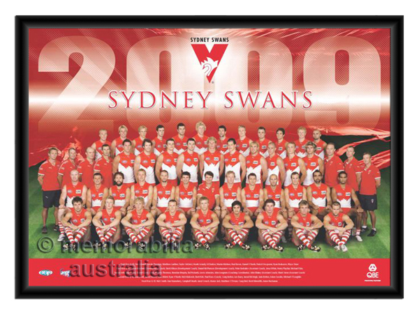 2009 Framed Team Poster Sydney Swans