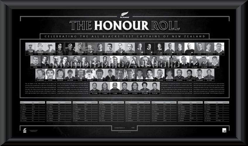 All Blacks Honour Roll Framed