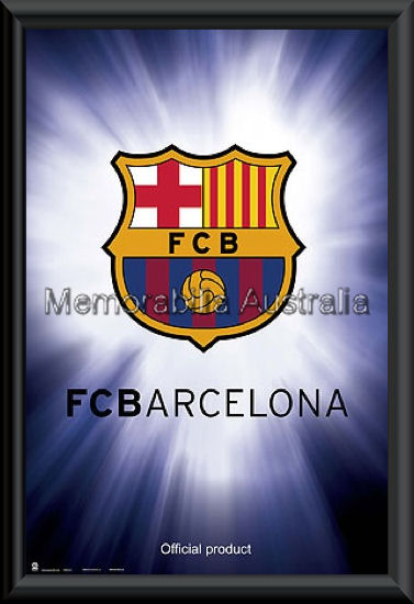 Barcelona Badge Poster Framed