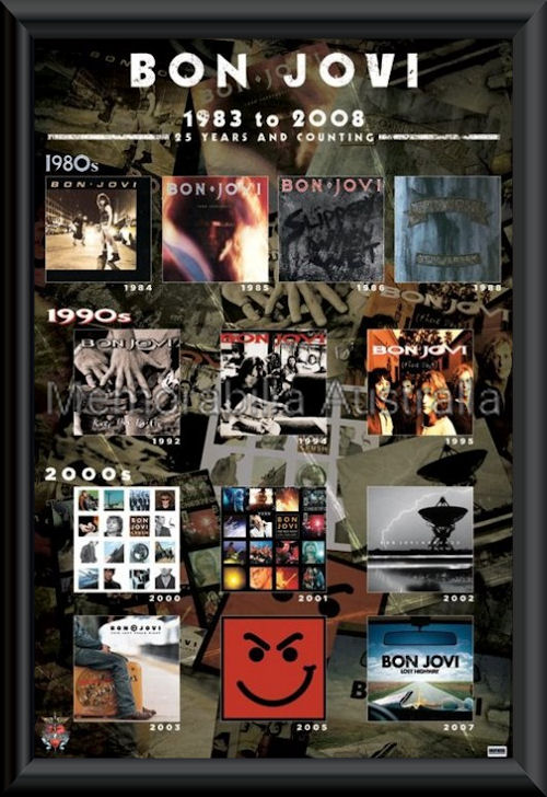 Bon Jovi Albums Poster Framed