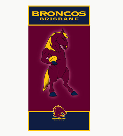 Brisbane Broncos Mascot Beach Towel