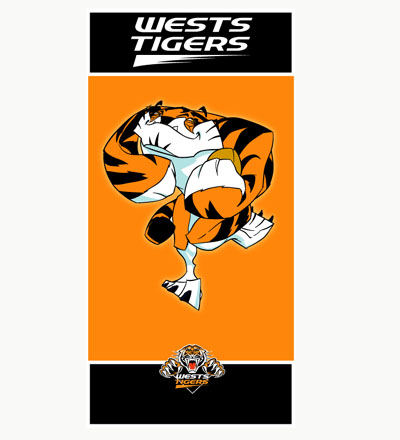 West Tigers Mascot Beach Towel
