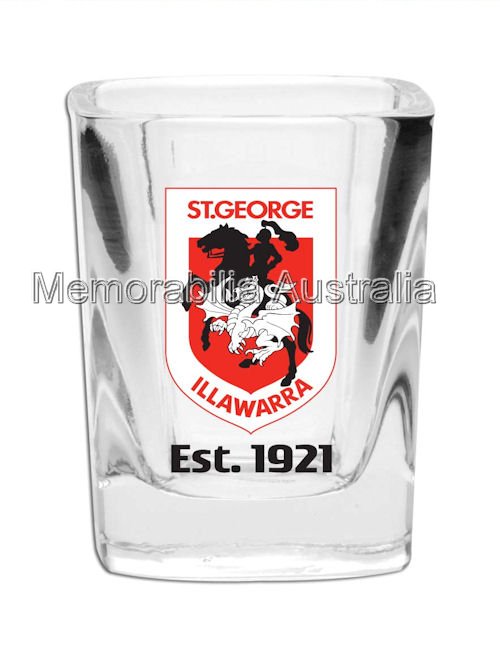 St George Illawarra Dragons Set Of 2 Shot Glasses