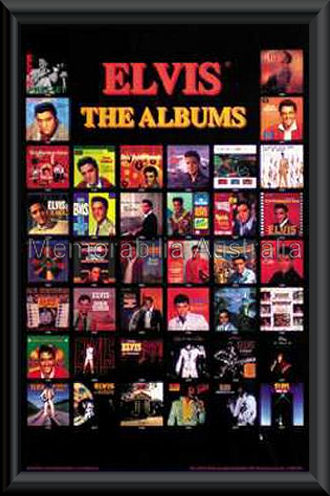 Elvis Albums Poster Framed