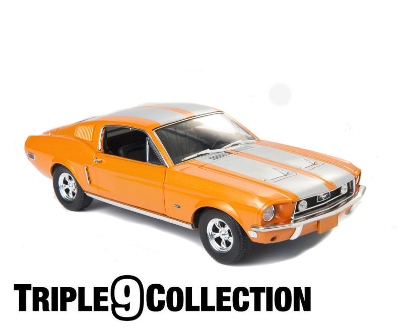 1:18      1968 Ford Mustang Fast Back-Orange/wSilverS