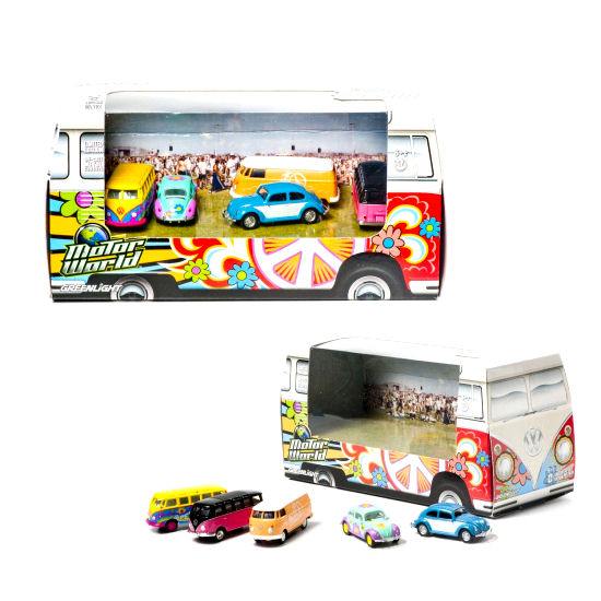 1:64  Hippie VW 5 Car Pack Diorama Series 1