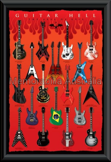 Guitar Hell Poster Framed