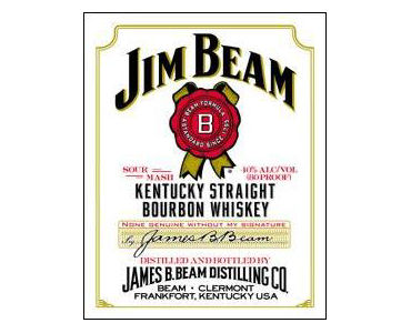 Jim Beam White Label Tin Sign