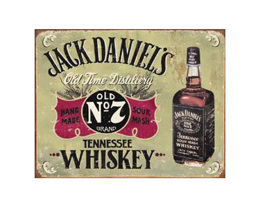 Jack Daniels Old Whiskey No 7 Tin Sign