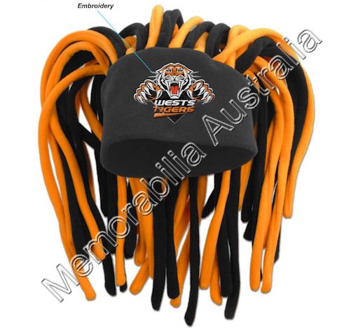 Wests Tigers NRL Dreadlock Fun Hat