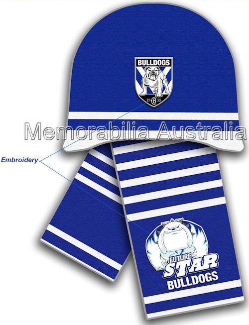 Canterbury Bulldogs NRL Infants Beanie and Scarf Set