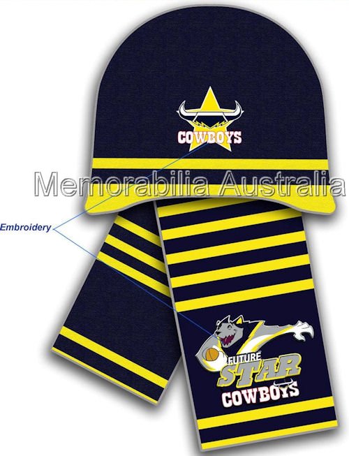North Queensland Cowboys NRL Infants Beanie and Scarf Set