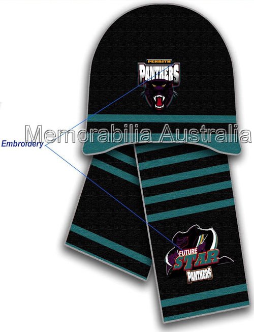 Penrith Panthers NRL Infants Beanie and Scarf Set