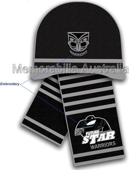 New Zealand Warriors NRL Infants Beanie and Scarf Set
