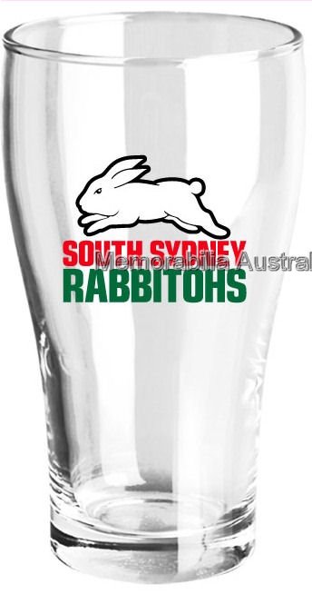 South Sydney Rabbitohs Set Of 2 Schooner Glasses