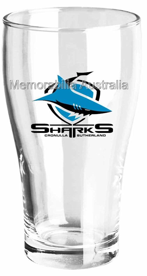 Cronulla Sharks Set Of 2 Schooner Glasses