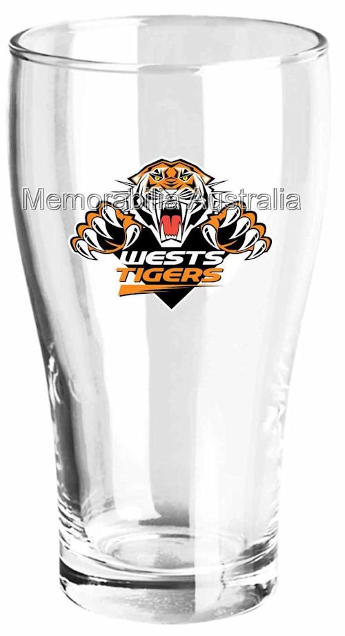 Wests Tigers Set Of 2 Schooner Glasses