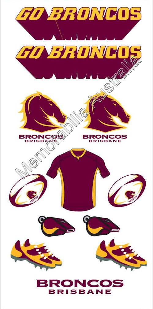 Broncos NRL Tattoo Sheet
