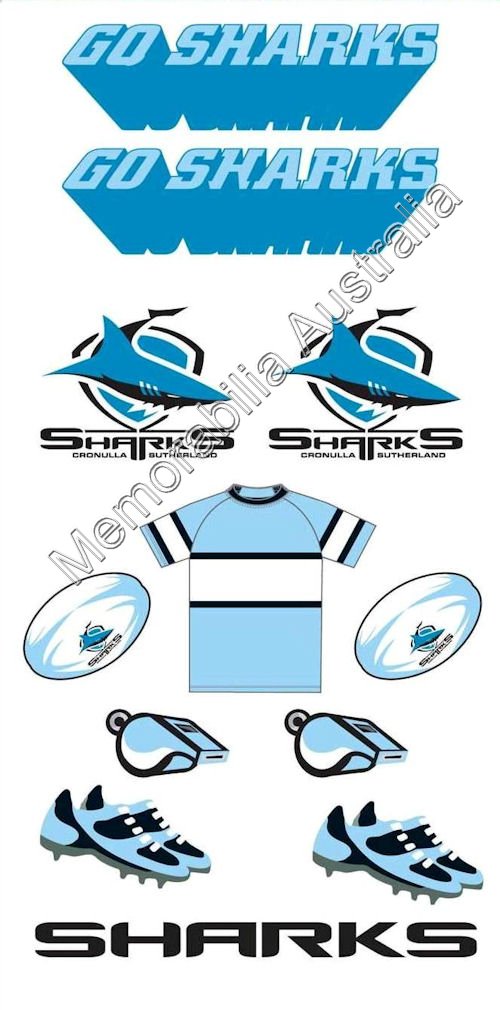Cronulla Sharks NRL Tattoo Sheet