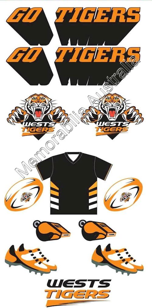 Wests Tigers  NRL Tattoo Sheet