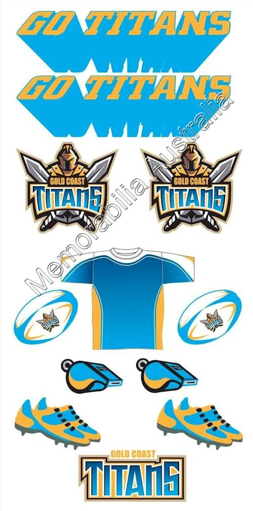 Gold Coast Titans  NRL Tattoo Sheet