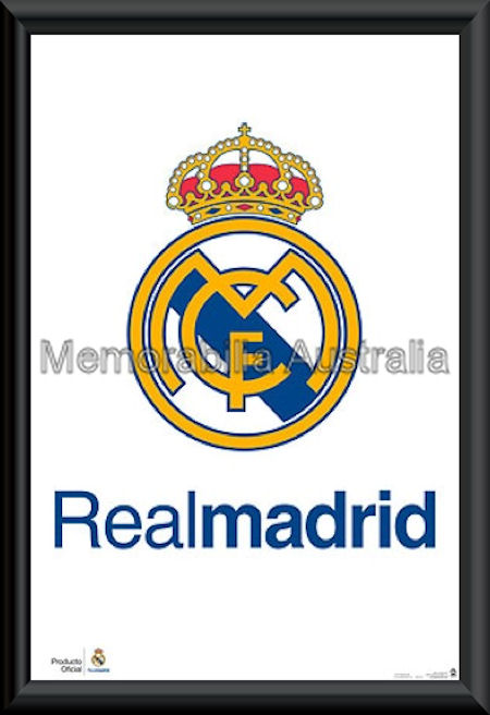 Real Madrid Badge Poster Framed