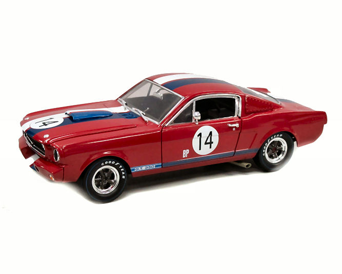 1:18 1965-1966 Ford Shelby Mustang GT350R Red/Blue White