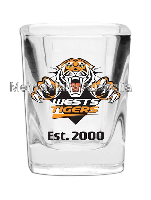 Wests Tigers Set Of 2 Shot Glasses