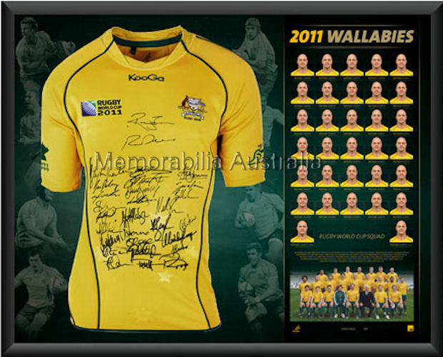 Wallabies 2011 Framed Signed Jersey