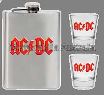 ACDC Hip Flask And Shot Glass Pack