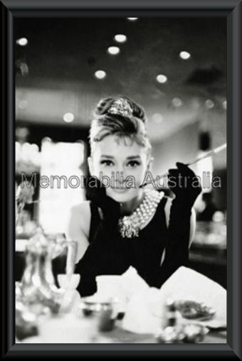 Audrey Hepburn B/W Poster Framed