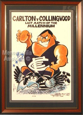 Carlton v Collingwood Framed Weg Poster