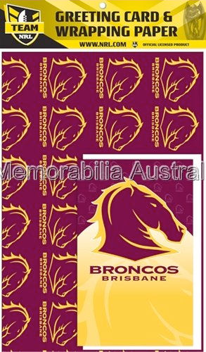 Broncos NRL  Card and Wrap Pack
