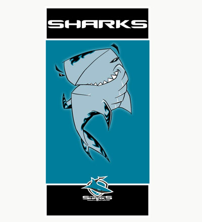 Cronulla Sharks Mascot Beach Towel