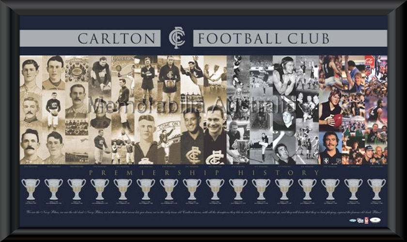 Carlton Premiership History Framed