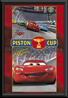 Cars Pistoncup Poster Framed