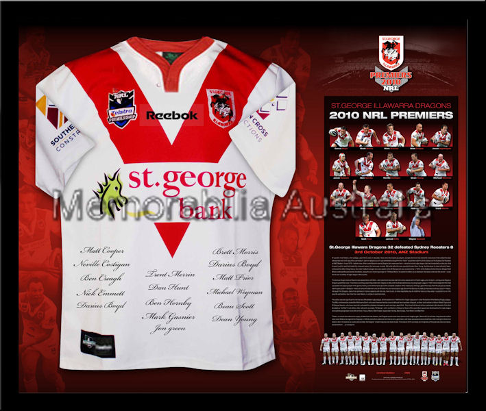 Dragons 2010 Premiership Signed Jersey