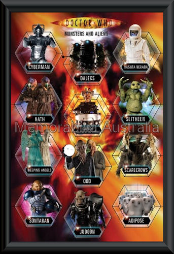 Dr Who Monsters Poster Framed