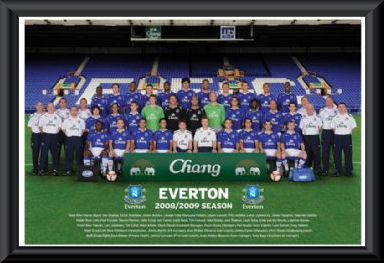 Everton FC 2008/09 Team Poster Framed