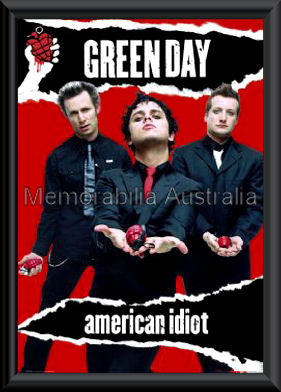 Green Day Ameriacn Idiot Poster Framed