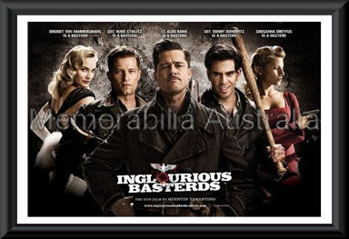 Inglorious Basterds Cast Poster Framed