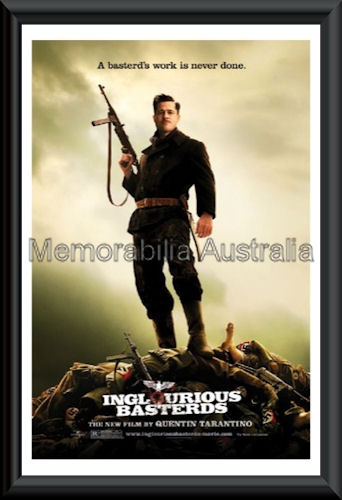 Inglorious Basterds Brad Pitt Poster Framed
