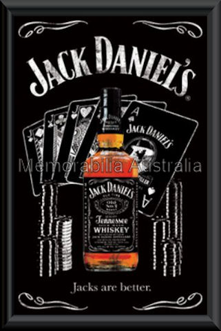 Jack Daniels Poker Poster Framed