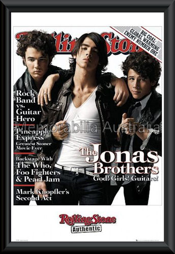 Jonas Bros Rolling Stone Poster Framed